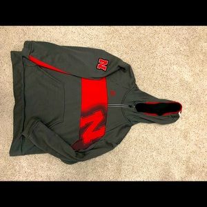 Nebraska Adidas quarter zip hooded sweatshirt, XL